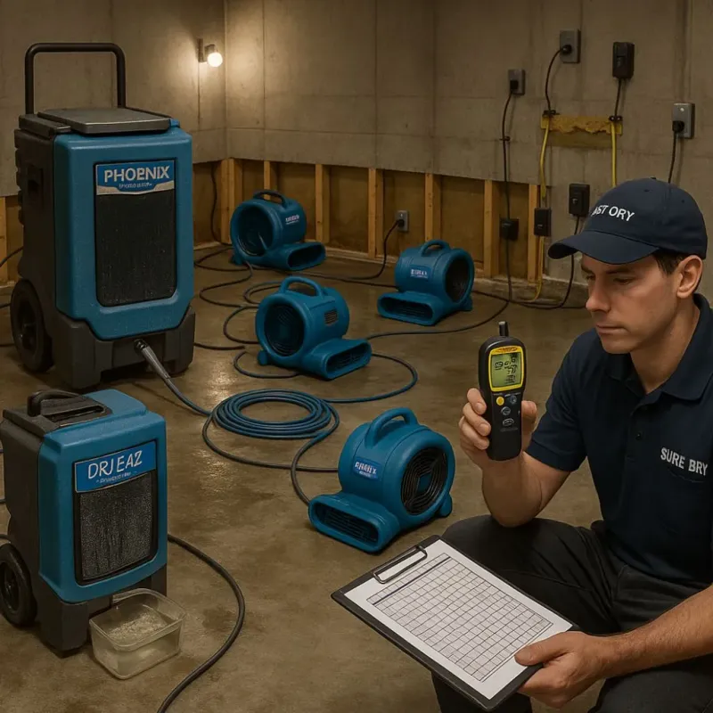 Structural Drying and Dehumidification process in Muskogee County, OK